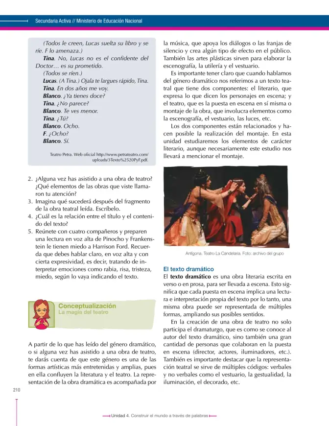 Página 210 de Lenguaje 6° · Secundaria Activa