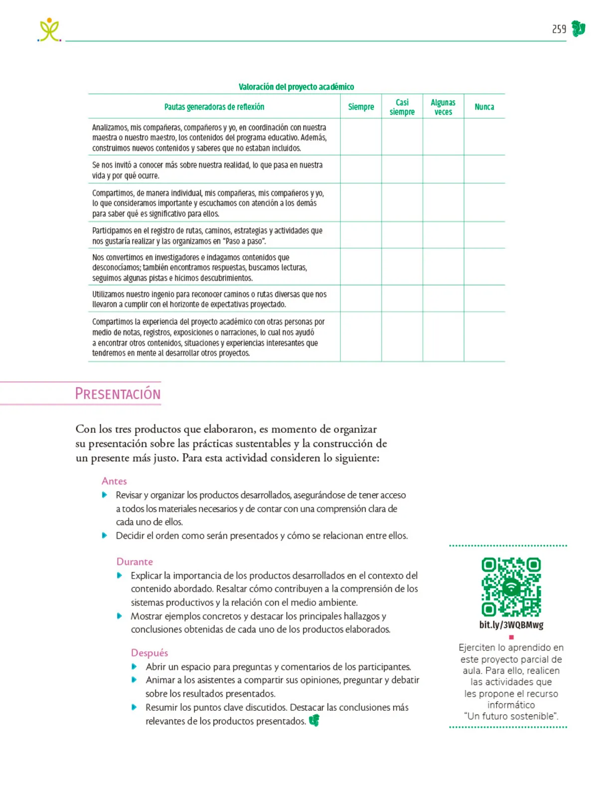Página 260 de Colección Ximhai. Nuestro libro de Proyectos. Tomo I. Libro de Educación Telesecundaria Grado 1° Ciclo Escolar 2025 - 2026