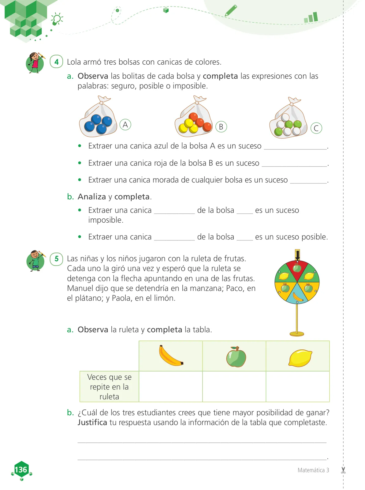 Página 138 de Matemática 3 : cuaderno de trabajo para tercer grado de Educación Primaria 2019 · 2019