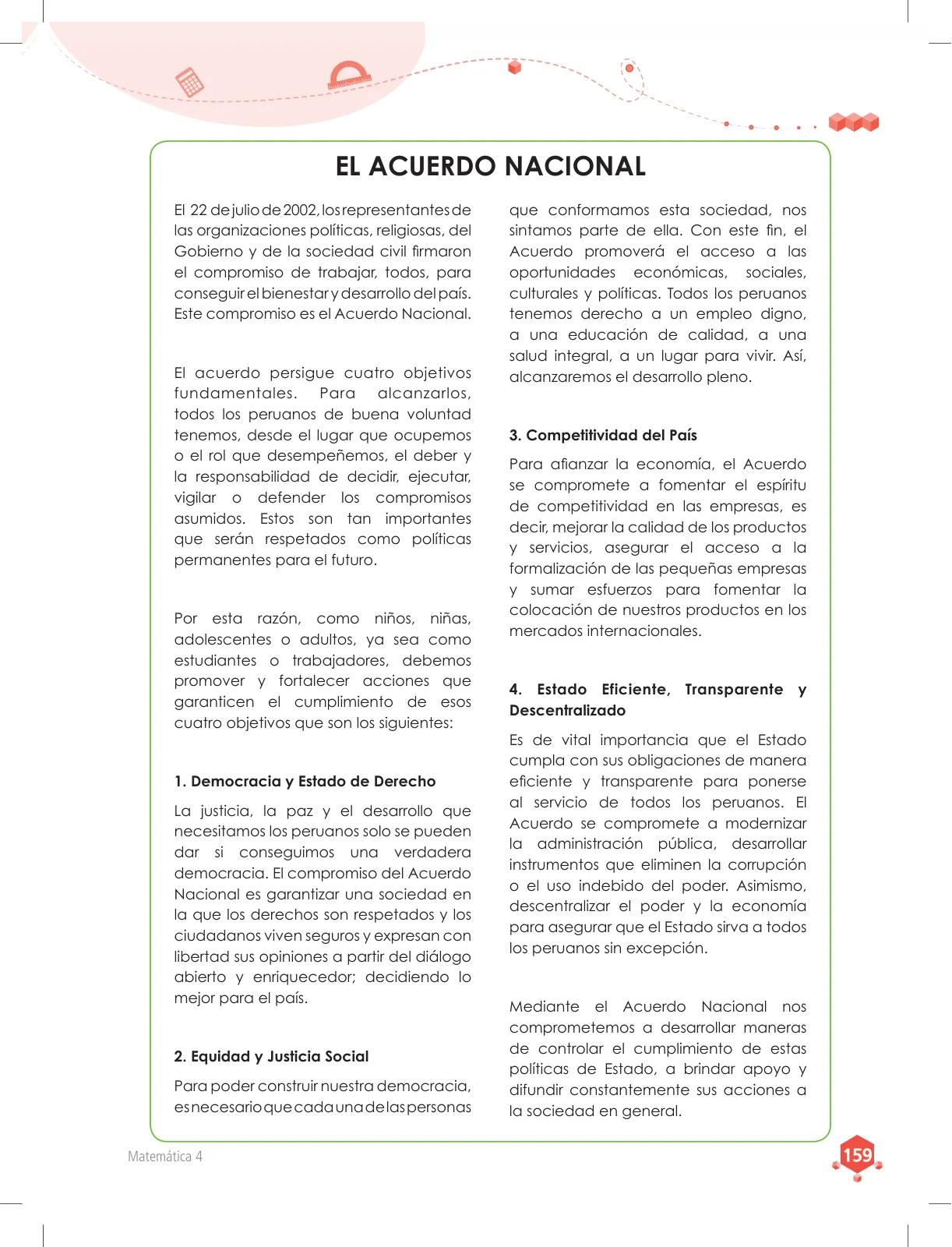 Miniatura página 159 de Matemática 4 : cuaderno de trabajo para cuarto grado de Educación Primaria 2018 · 2018