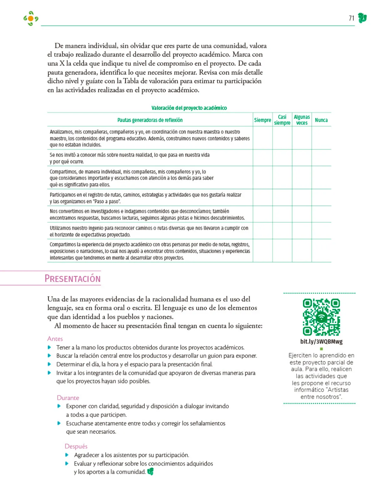 Página 72 de Colección Ximhai. Nuestro libro de Proyectos. Tomo II. Libro de Educación Telesecundaria Grado 1° Ciclo Escolar 2025 - 2026