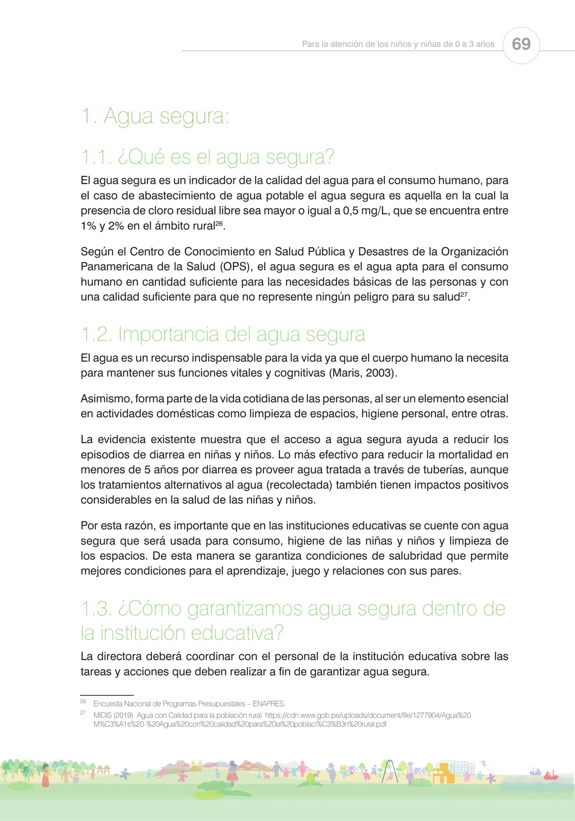 Página 71 de Orientaciones para el funcionamiento de las cunas y cunas jardín que brindan el servicio de educación y cuidado diurno con atención integral para niñas y niños de 12 a 36 meses : guía del servicio y protocolos · 2024