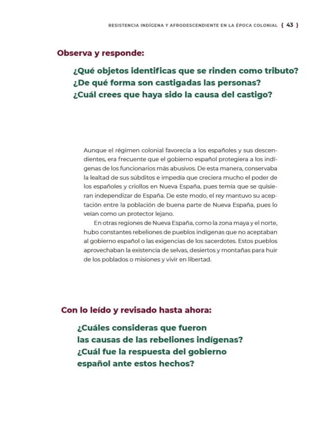 Página 44 de Historia del pueblo mexicano. Multigrado Libro de Educación Telesecundaria Grado 1° Ciclo Escolar 2025 - 2026