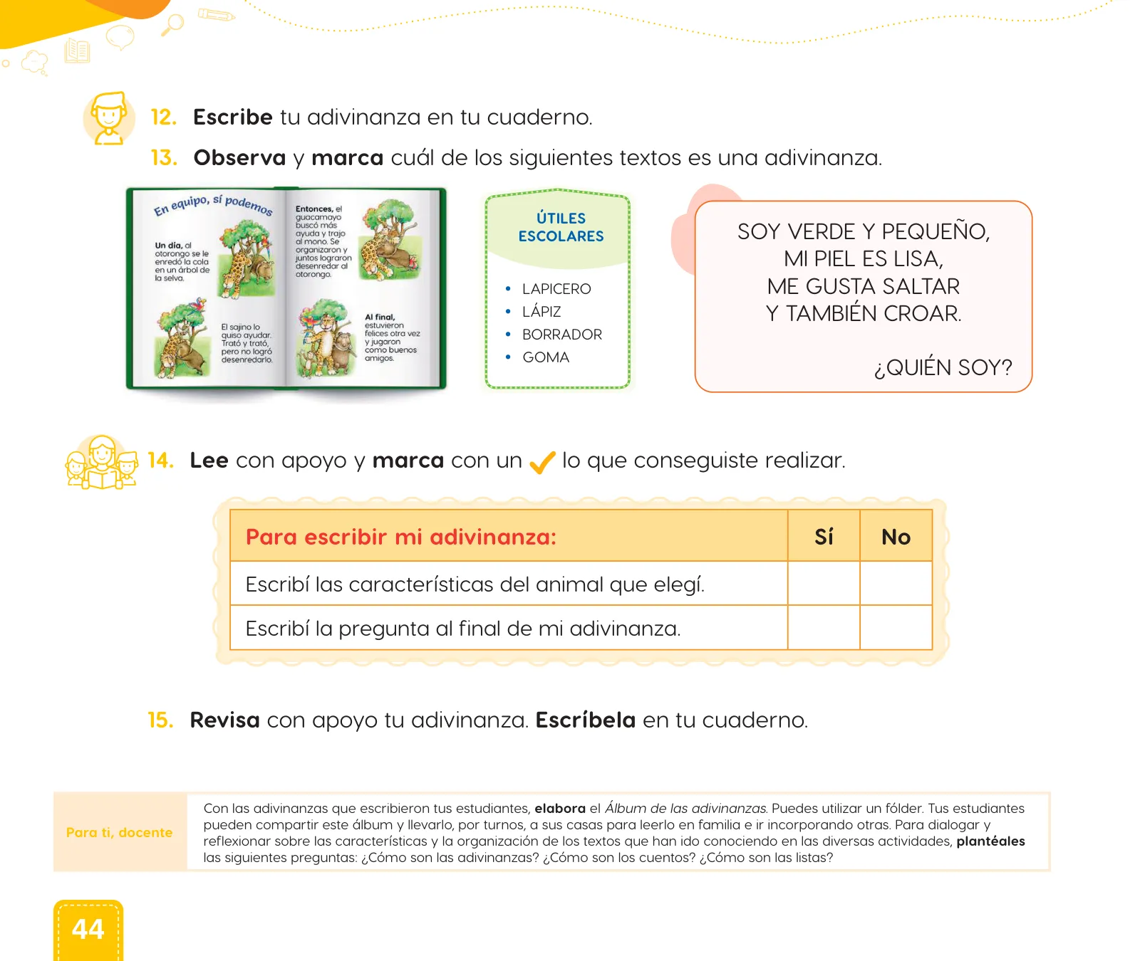 Miniatura página 46 de Cuadernillo de Comunicación 1. Primer grado de Primaria · 2024
