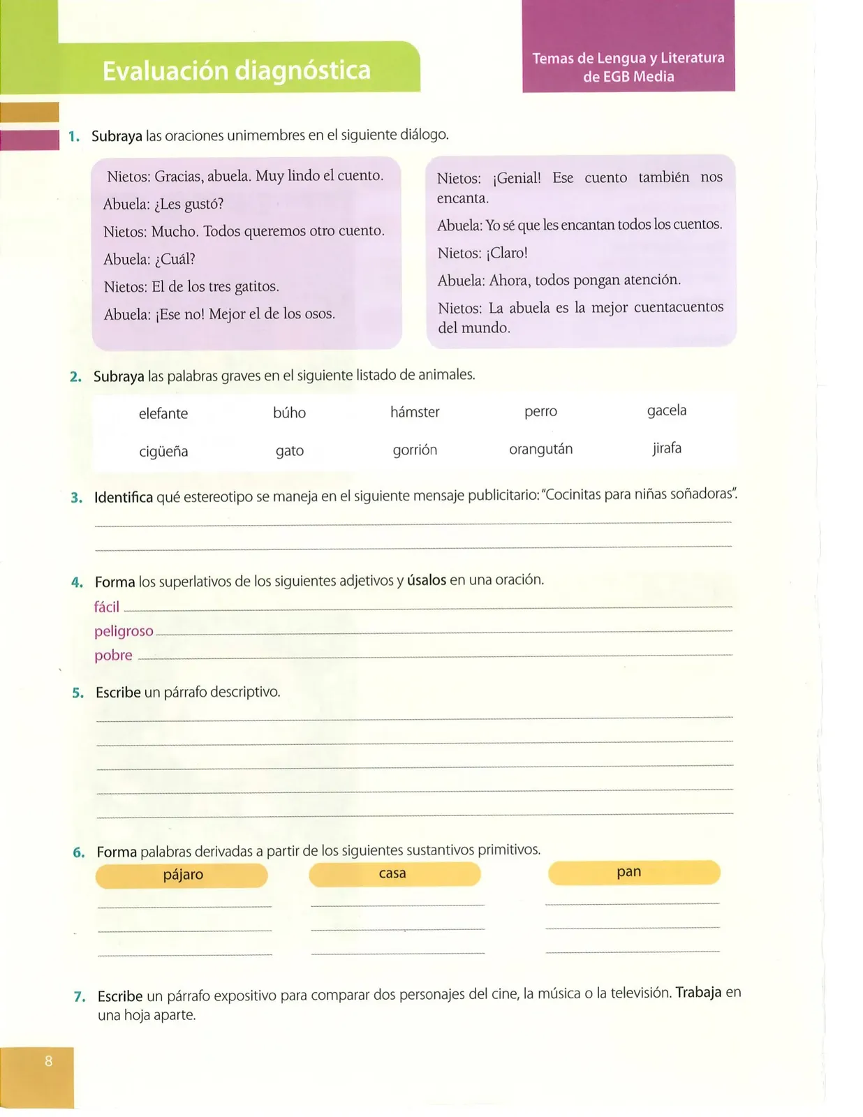Página 8 de Lengua Y Literatura · 8 EGB · 2025