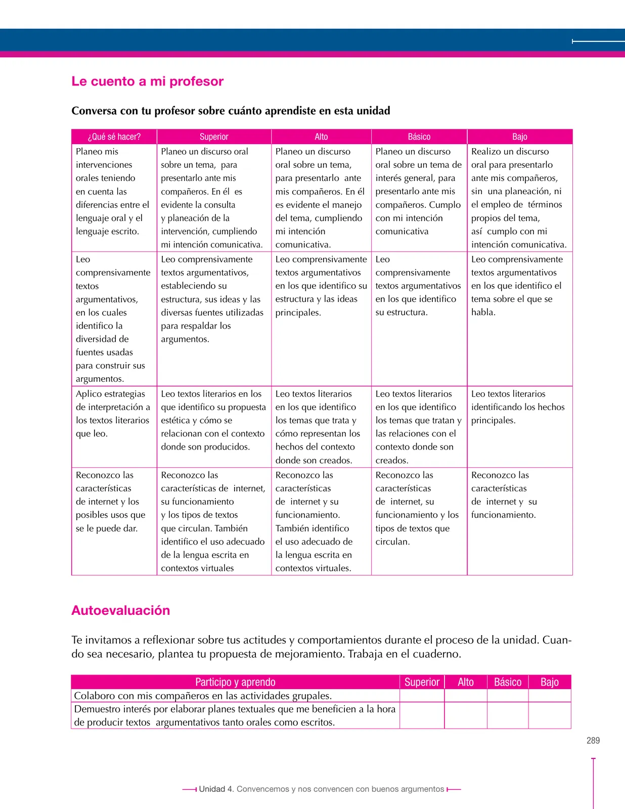 Página 289 de Lenguaje 9° · Secundaria Activa