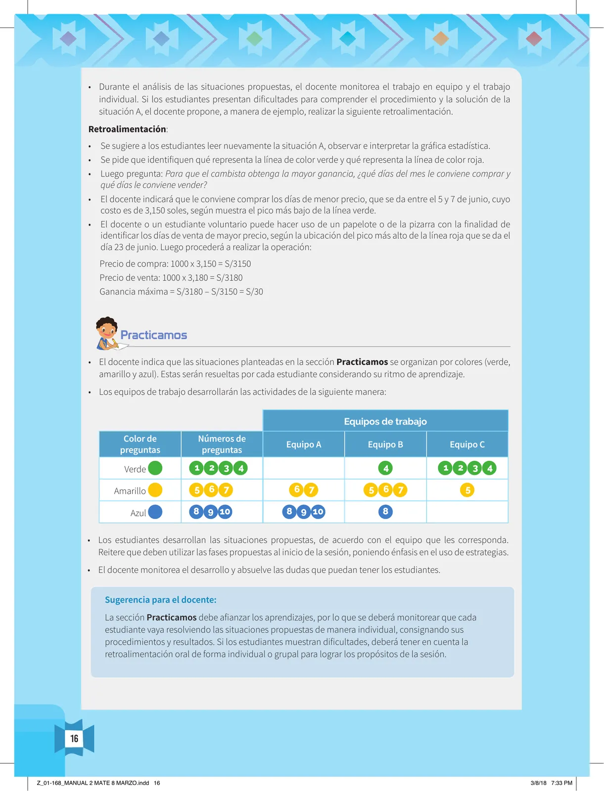 Miniatura página 18 de Resolvamos problemas 2 : manual para el docente 2018 · 2018