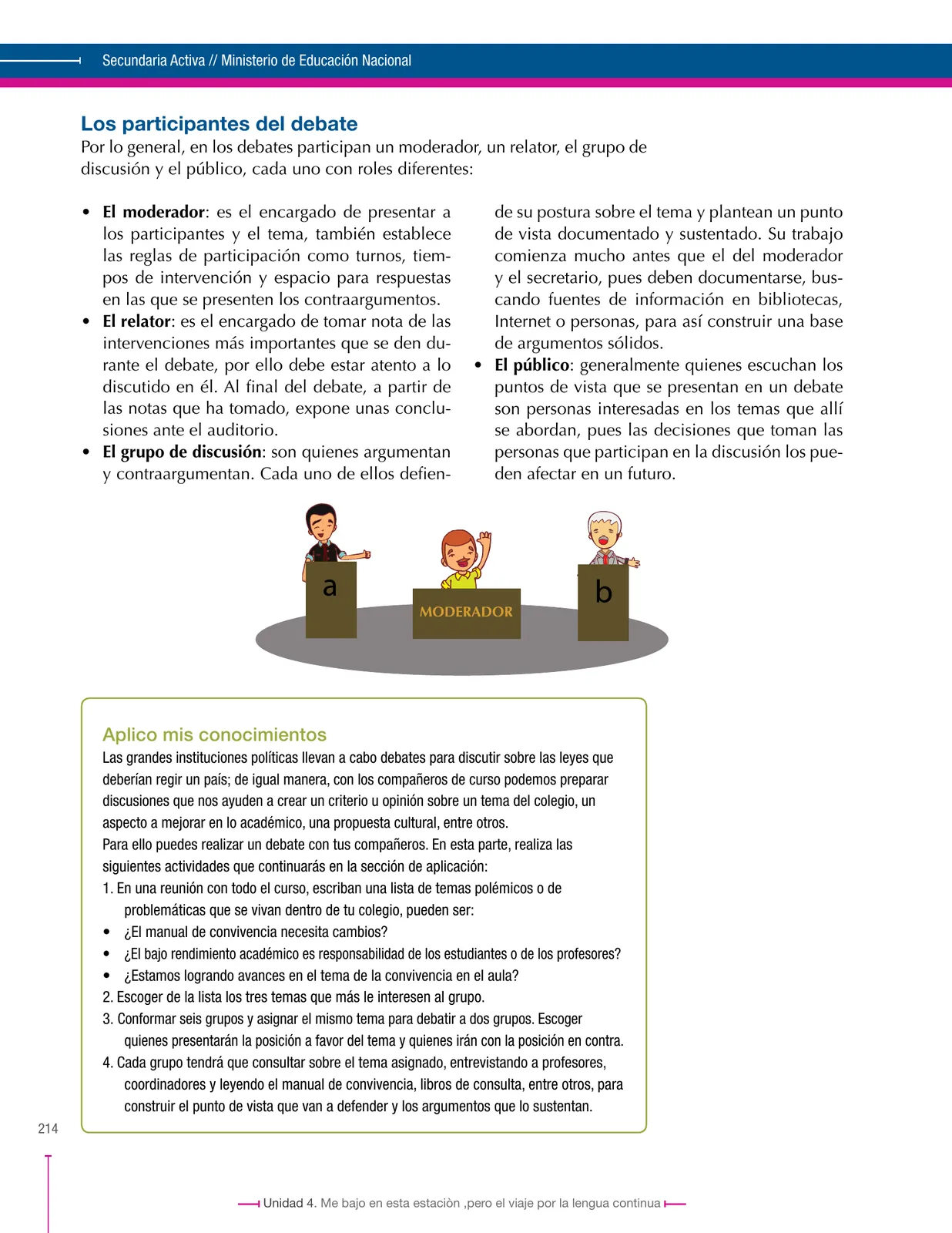 Página 214 de Lenguaje 7° · Secundaria Activa
