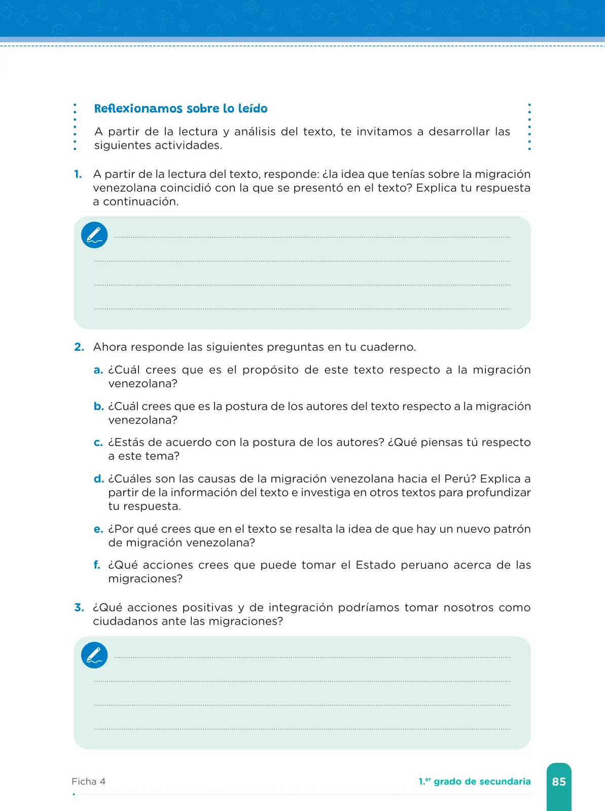 Página 87 de Fichas de aprendizaje de Comunicación 1 · 2024