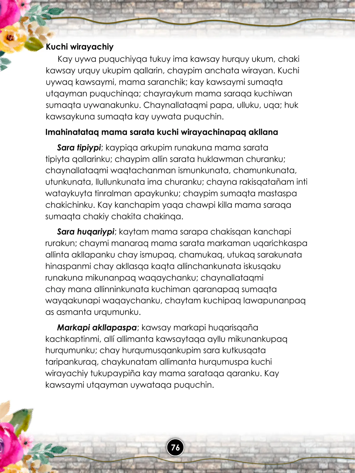 Miniatura página 78 de Llaqtanchikpa kawsayninkuna - Chanka : saberes de los pueblos - Comunicación y Ciencia y Tecnología quechua, variante Chanca · 2021