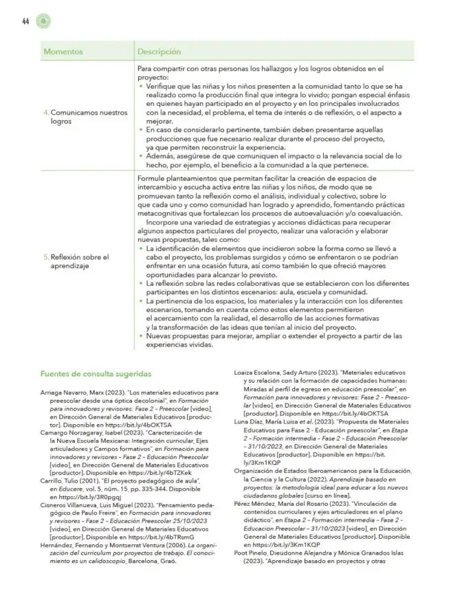 Página 45 de Modalidades de trabajo para la acción transformadora y el codiseño Libro de Educación Preescolar Grado 1°, 2°, 3° Ciclo Escolar 2025 - 2026