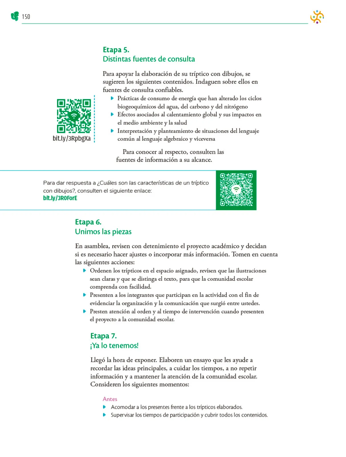 Miniatura página 151 de Colección Ximhai. Nuestro libro de Proyectos.  Tomo II.   Libro de Educación Telesecundaria Grado 1°  Ciclo Escolar 2025 - 2026