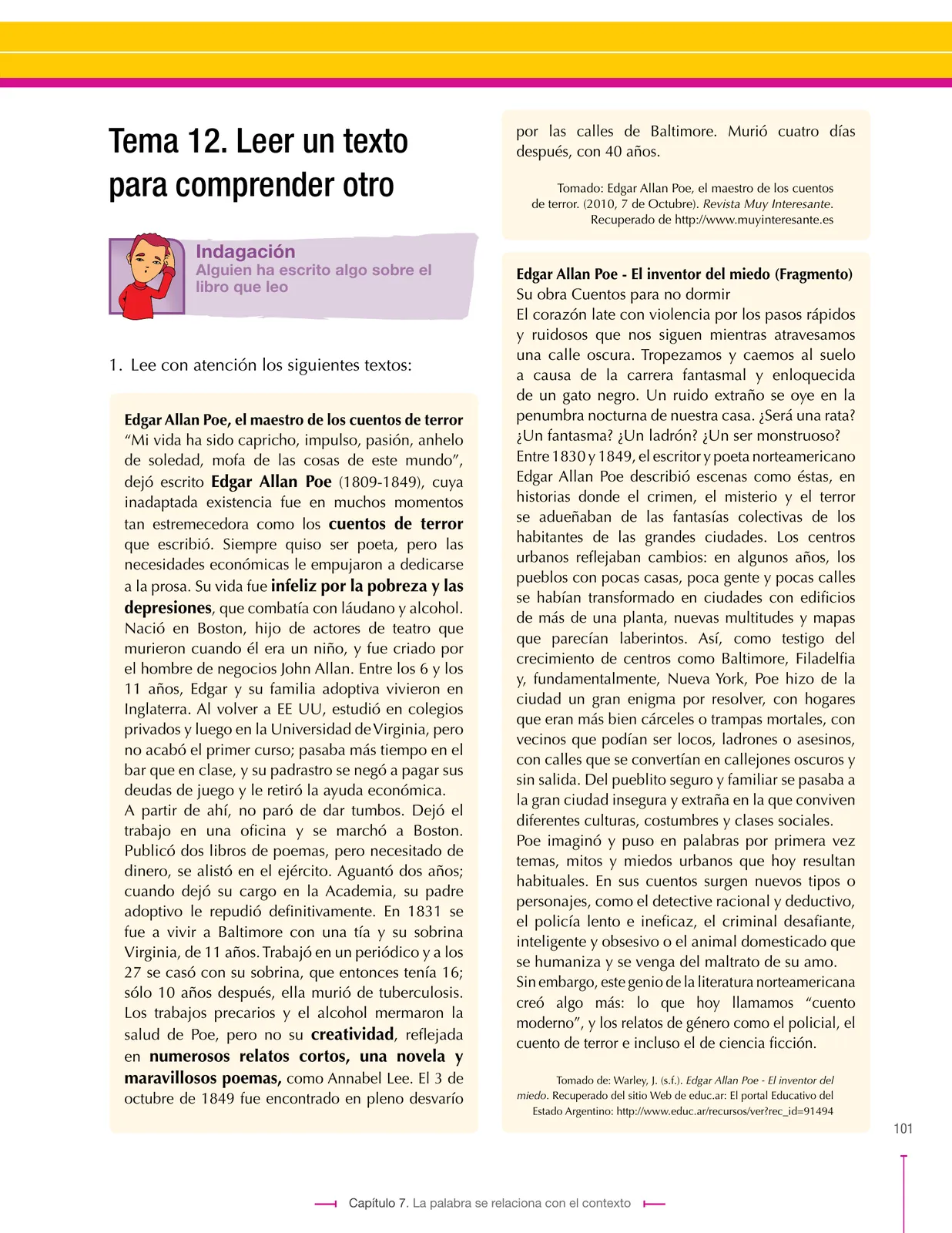 Página 101 de Lenguaje 9° · Secundaria Activa
