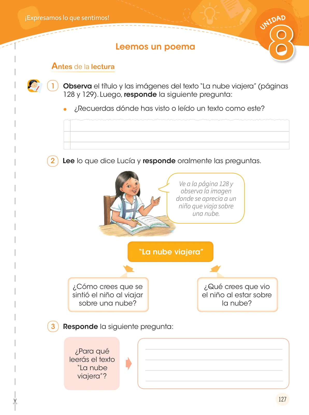 Miniatura página 129 de Comunicación 3 : cuaderno de trabajo para tercer grado de Educación Primaria 2019 · 2019