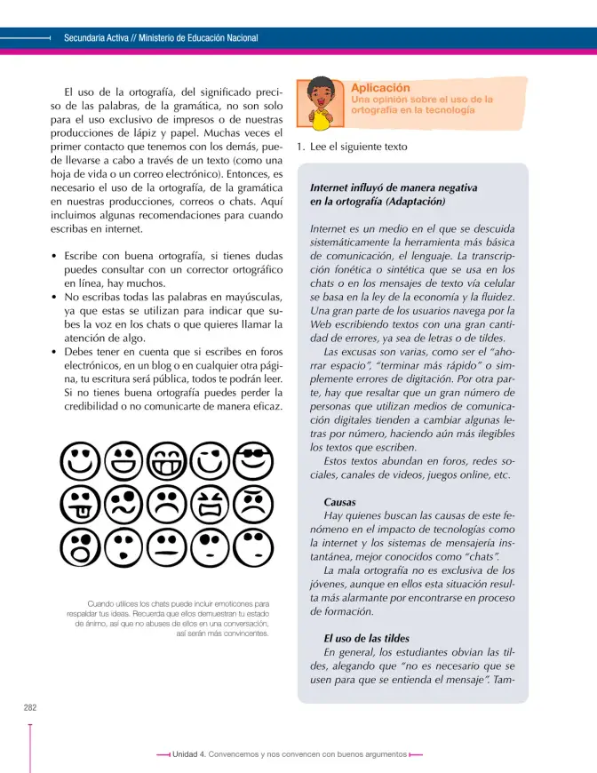 Página 282 de Lenguaje 9° · Secundaria Activa