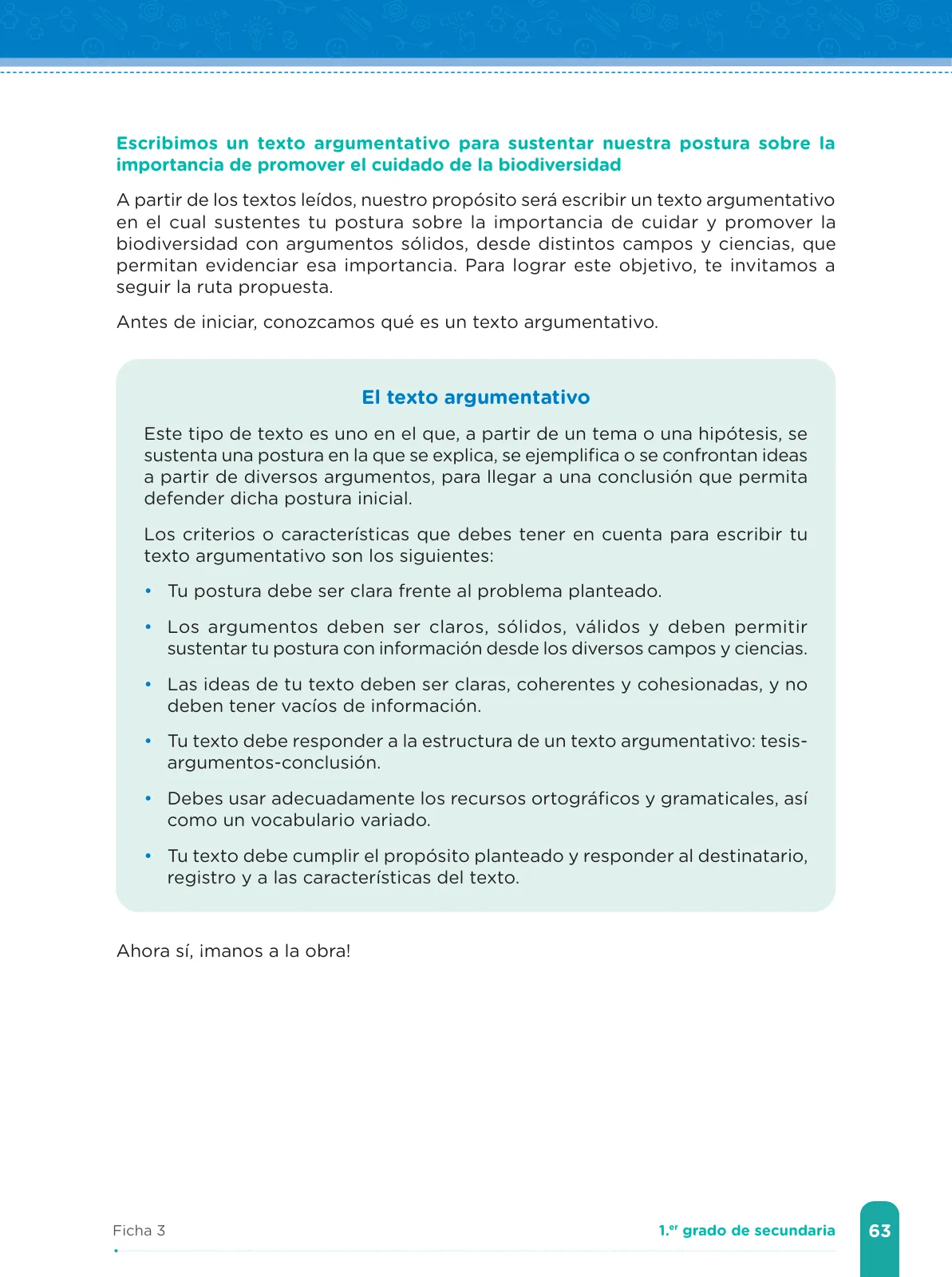 Página 65 de Fichas de aprendizaje de Comunicación 1 · 2024