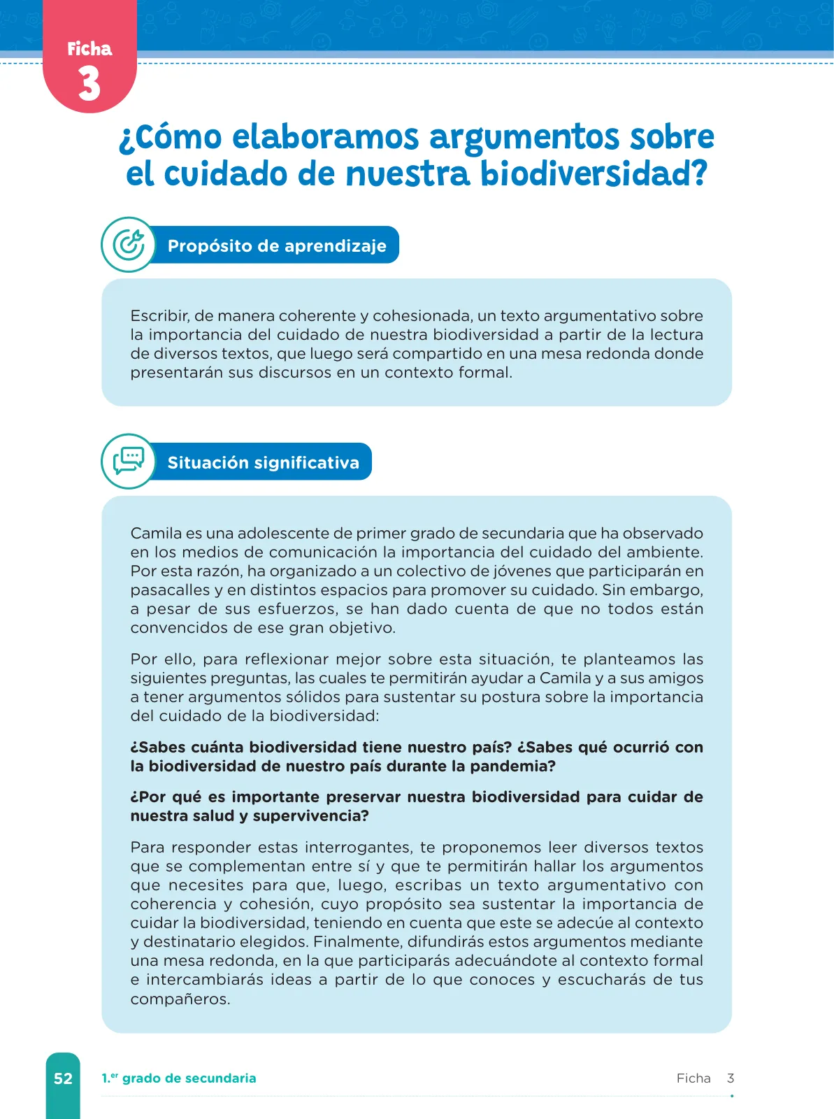 Miniatura página 54 de Fichas de aprendizaje de Comunicación 1 · 2024