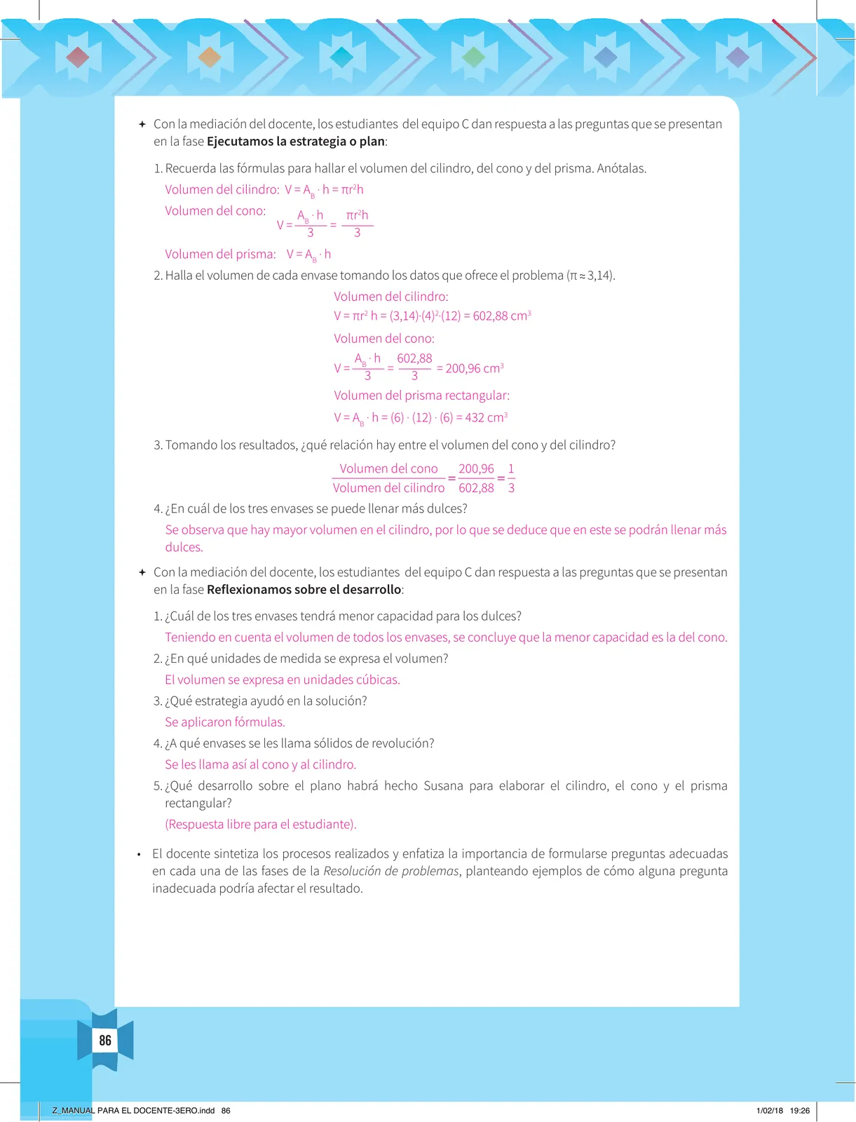 Página 88 de Resolvamos problemas 3 : manual para el docente 2018 · 2018