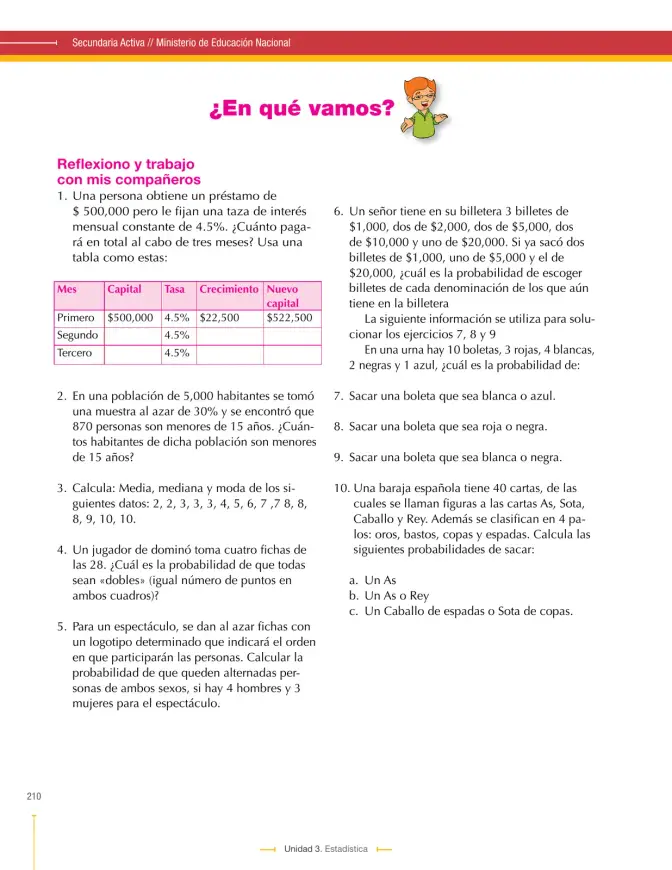 Página 210 de Matematica 9° · Secundaria Activa