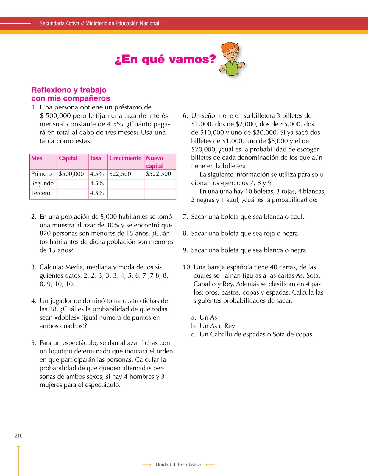 Miniatura página 210 de Matematica 9° · Secundaria Activa