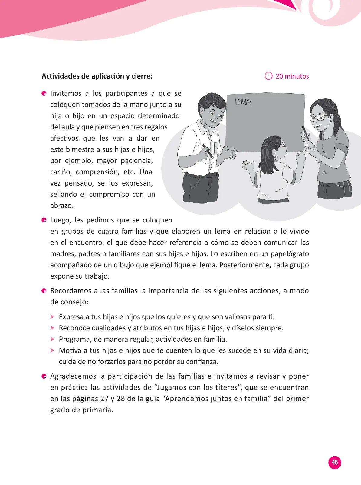 Página 47 de Guía para el trabajo docente con las familias del ciclo III de Primaria · 2016