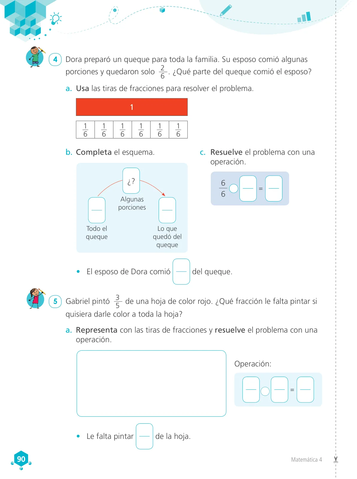 Página 92 de Matemática 4 : cuaderno de trabajo para cuarto grado de Educación Primaria 2019 · 2019
