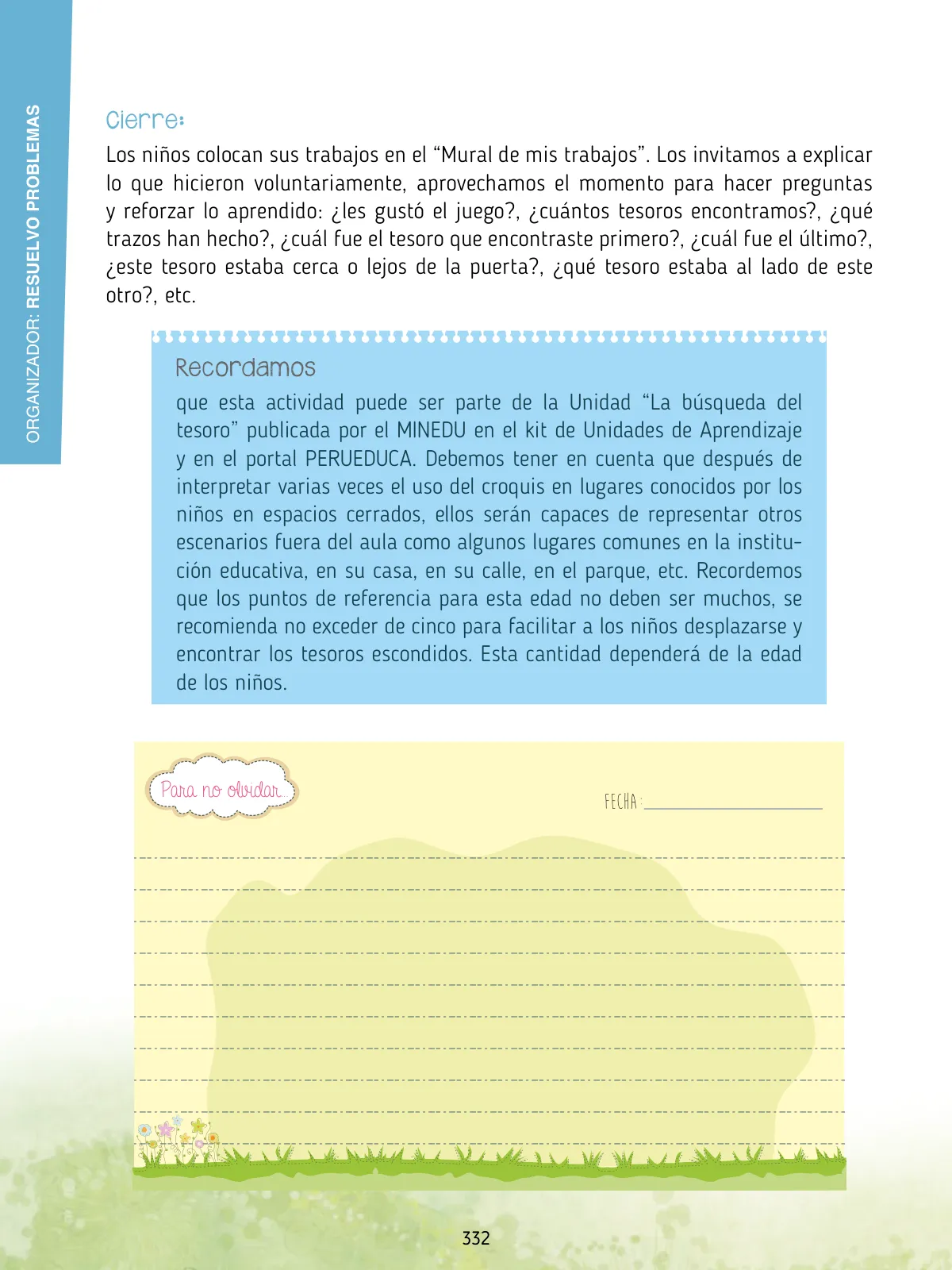 Miniatura página 334 de Agenda pedagógica 2017-2018 para docentes de II Ciclo de Instituciones de nivel de Educación Inicial · 2017
