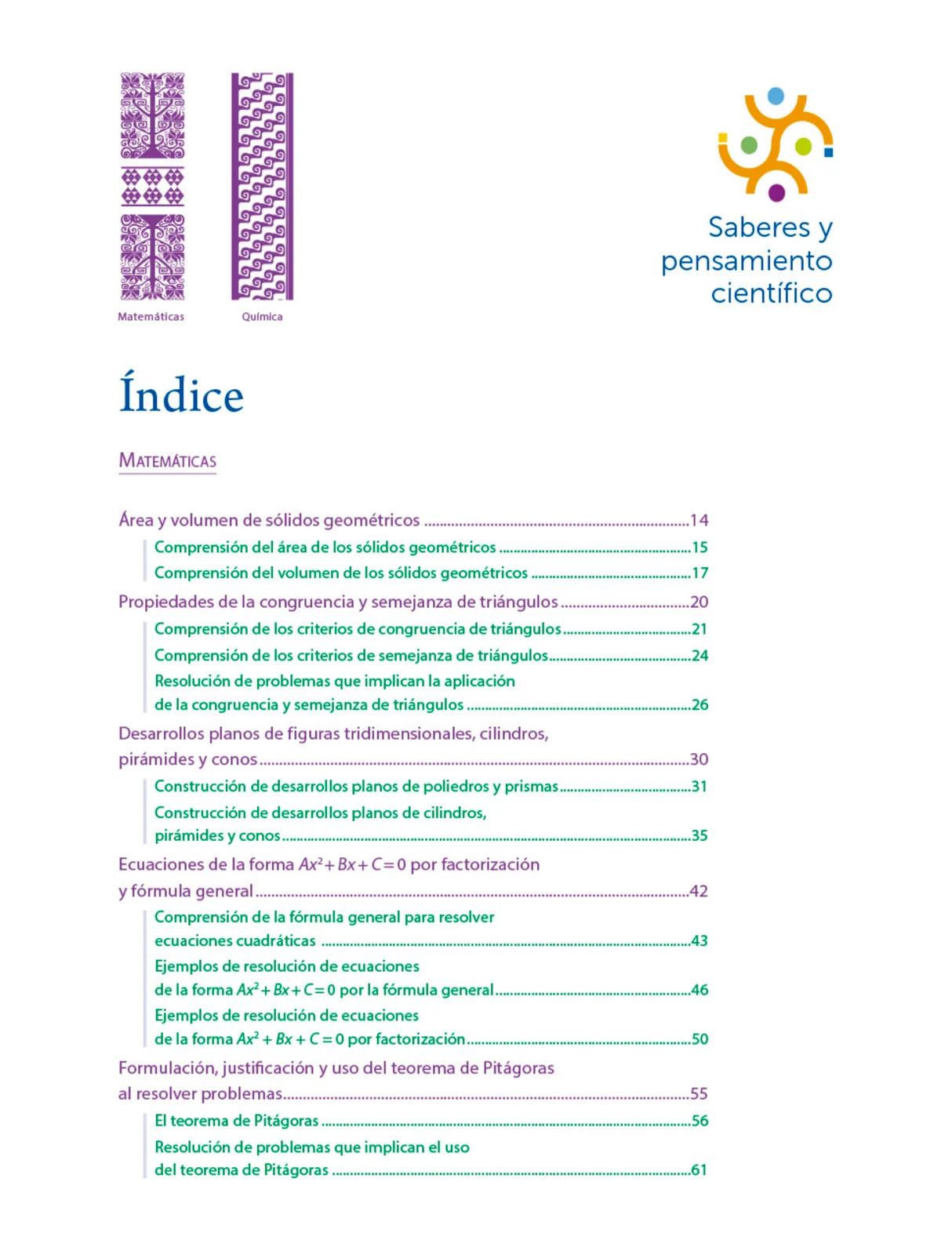 Página 10 de Colección Nanahuatzin. Saberes y pensamiento científico. Libro de Educación Telesecundaria Grado 3° Ciclo Escolar 2025 - 2026