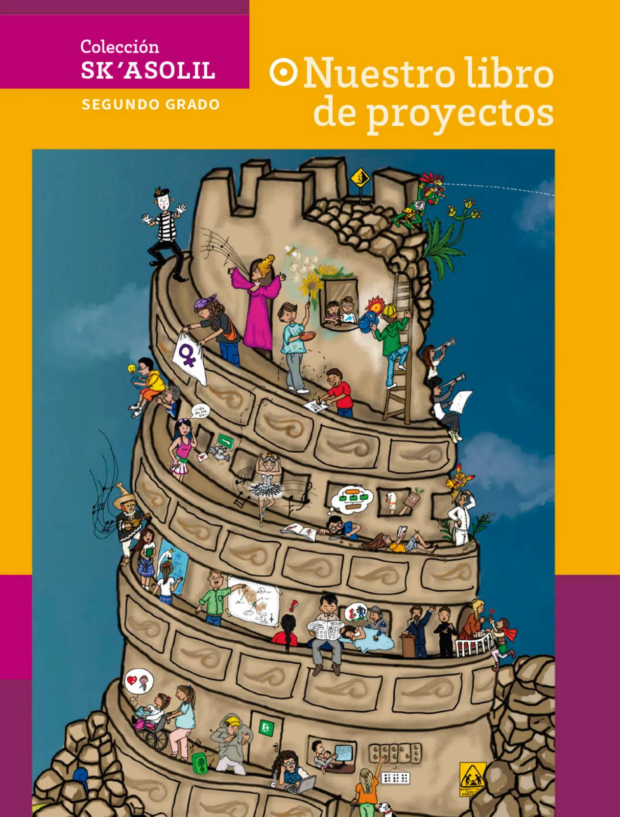 Portada de Colección Sk´asolil. Nuestro libro de proyectos. Libro de Educación Secundaria Grado 2° Ciclo Escolar 2025 - 2026