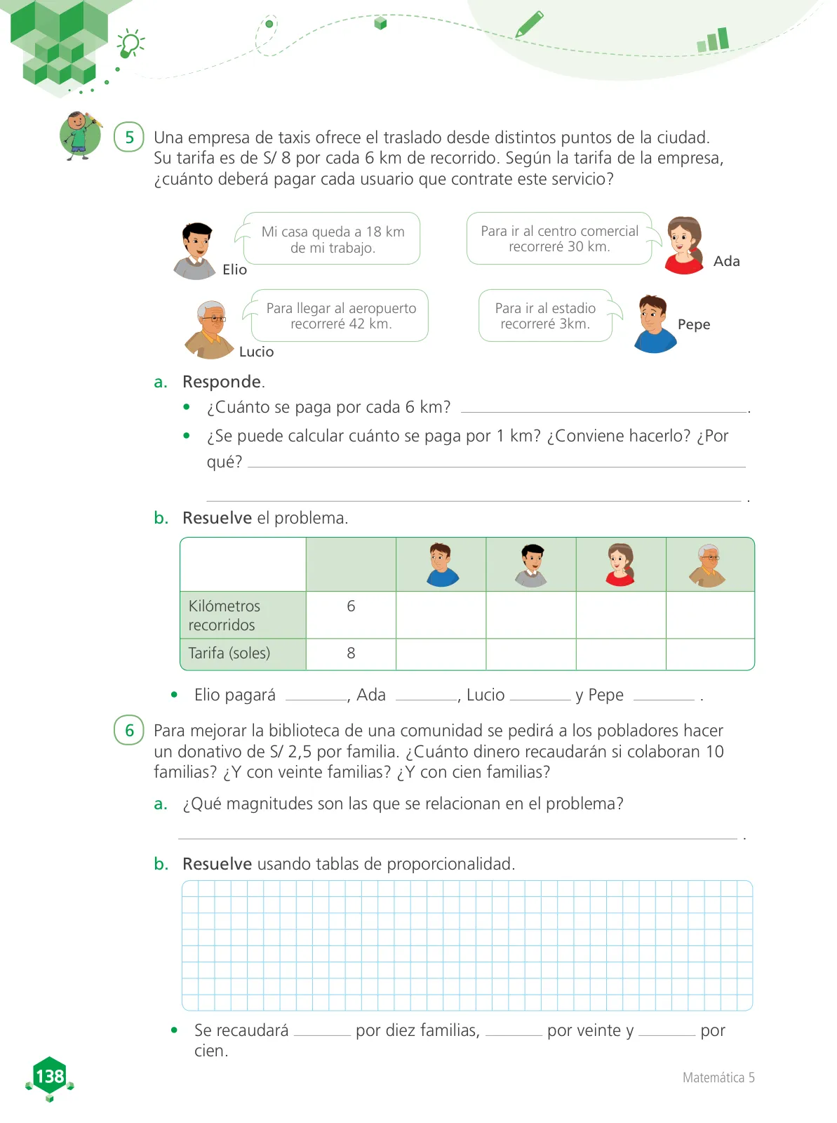 Página 139 de Matemática 5 : cuaderno de trabajo para quinto grado de Educación Primaria 2018 · 2018
