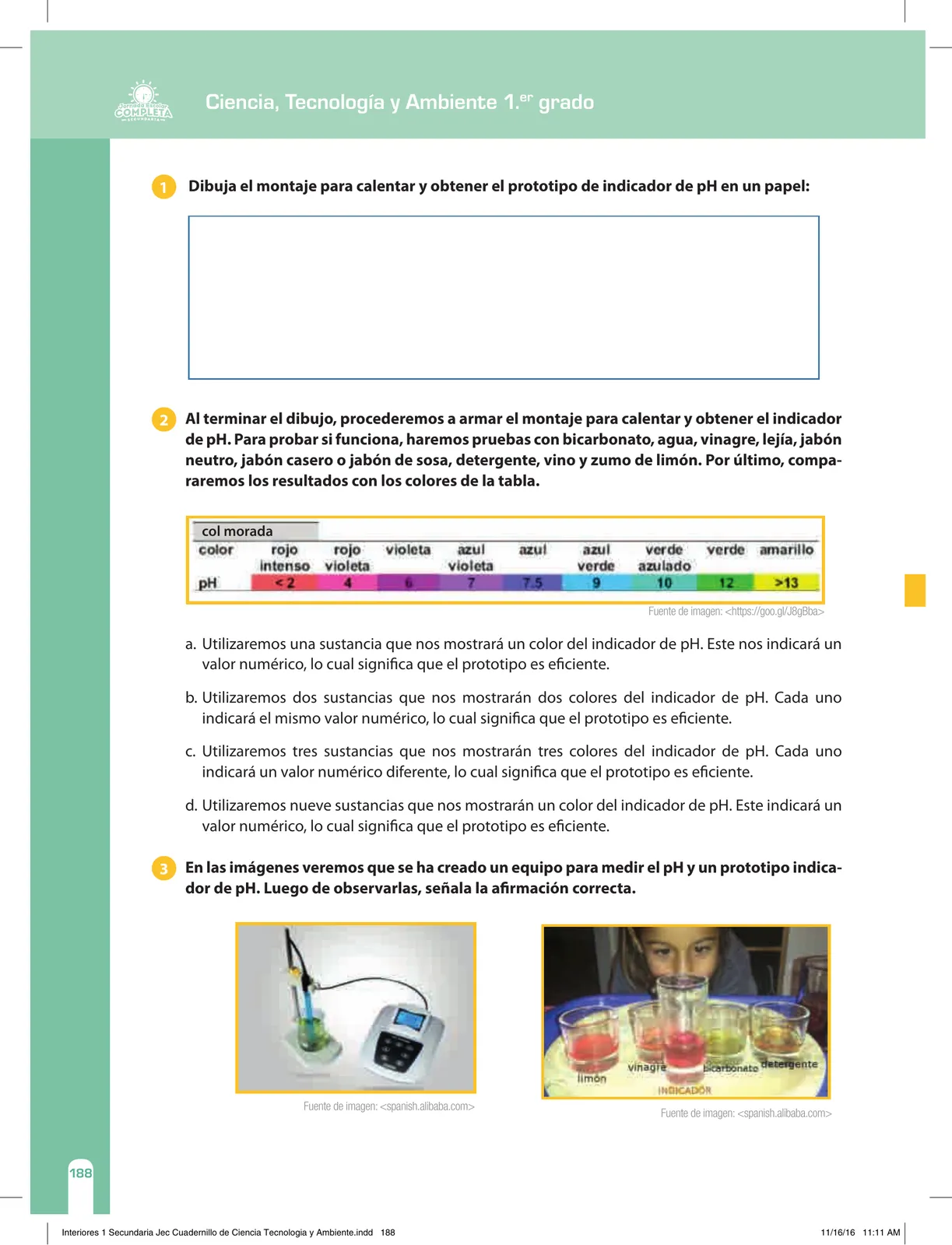Miniatura página 188 de Ciencia, Tecnología y Ambiente 1. Cuaderno de reforzamiento pedagógico - JEC · 2016