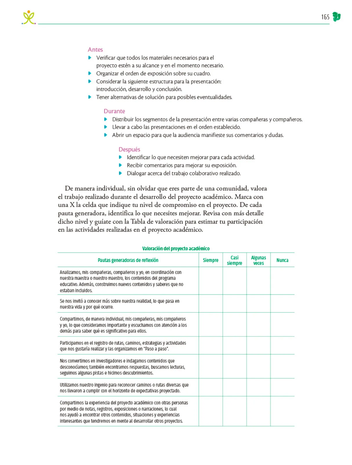 Miniatura página 166 de Colección Ximhai. Nuestro libro de Proyectos.  Tomo III.  Libro de Educación Telesecundaria Grado 1°  Ciclo Escolar 2025 - 2026