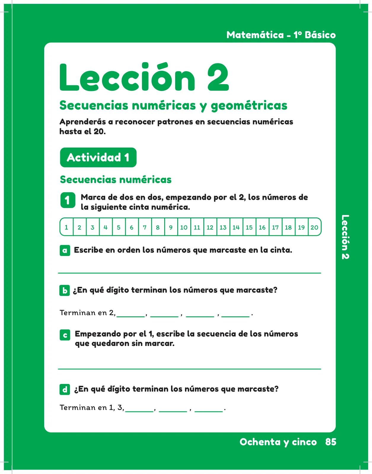 Página 87 de Matemática – Segundo Básico | Texto del Estudiante MINEDUC – Descargar PDF · 2024
