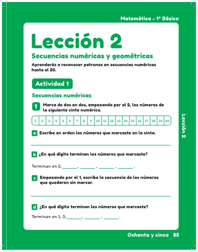 Página 87 de Matemática – Segundo Básico | Texto del Estudiante MINEDUC – Descargar PDF · 2024