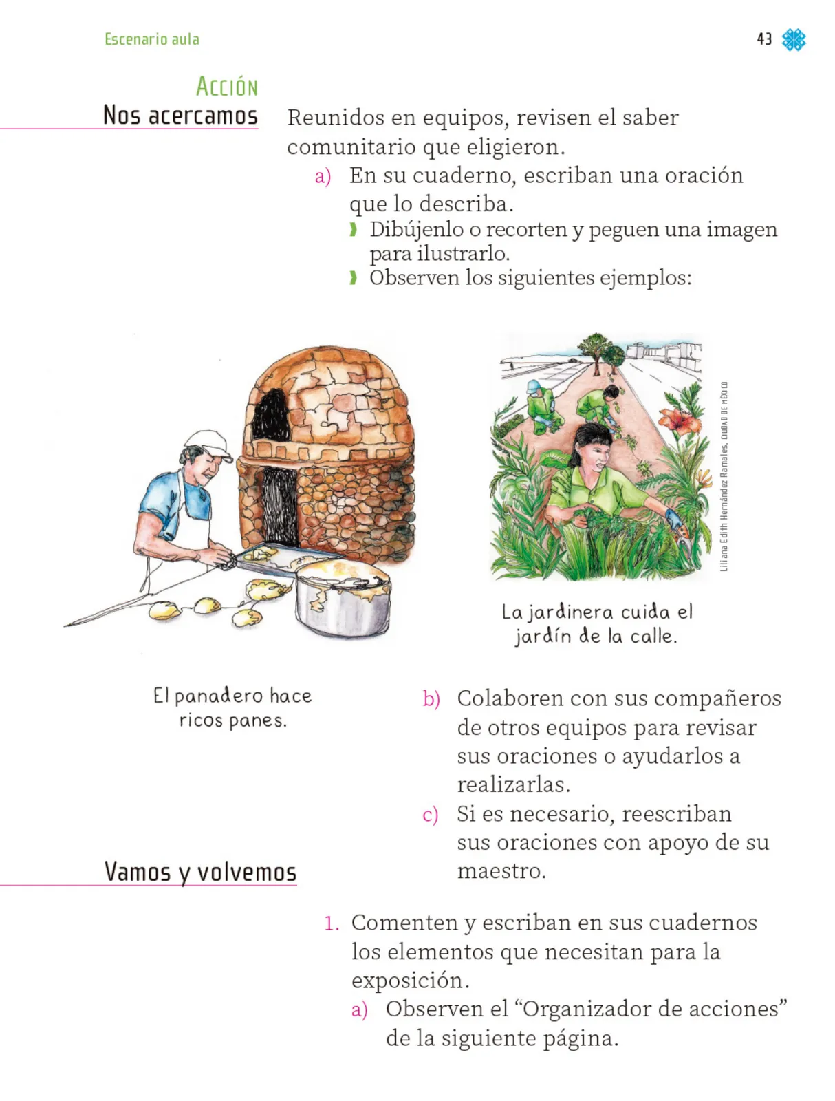 Página 44 de Proyectos de Aula. Libro de Educación Primaria Grado 1° Ciclo Escolar 2025 - 2026