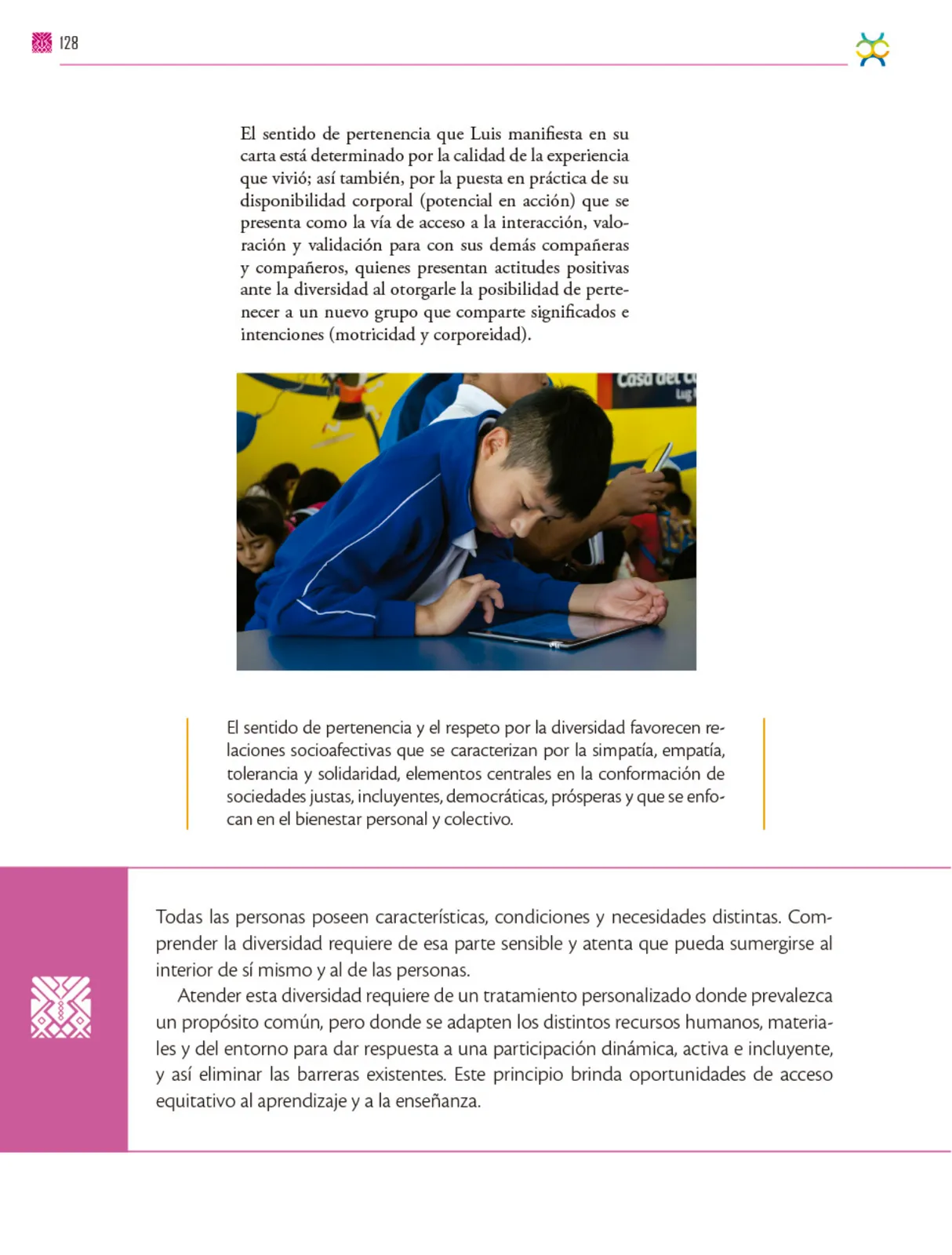 Página 129 de Colección Ximhai. De lo humano y lo comunitario.   Libro de Educación Secundaria Grado 1°  Ciclo Escolar 2025 - 2026