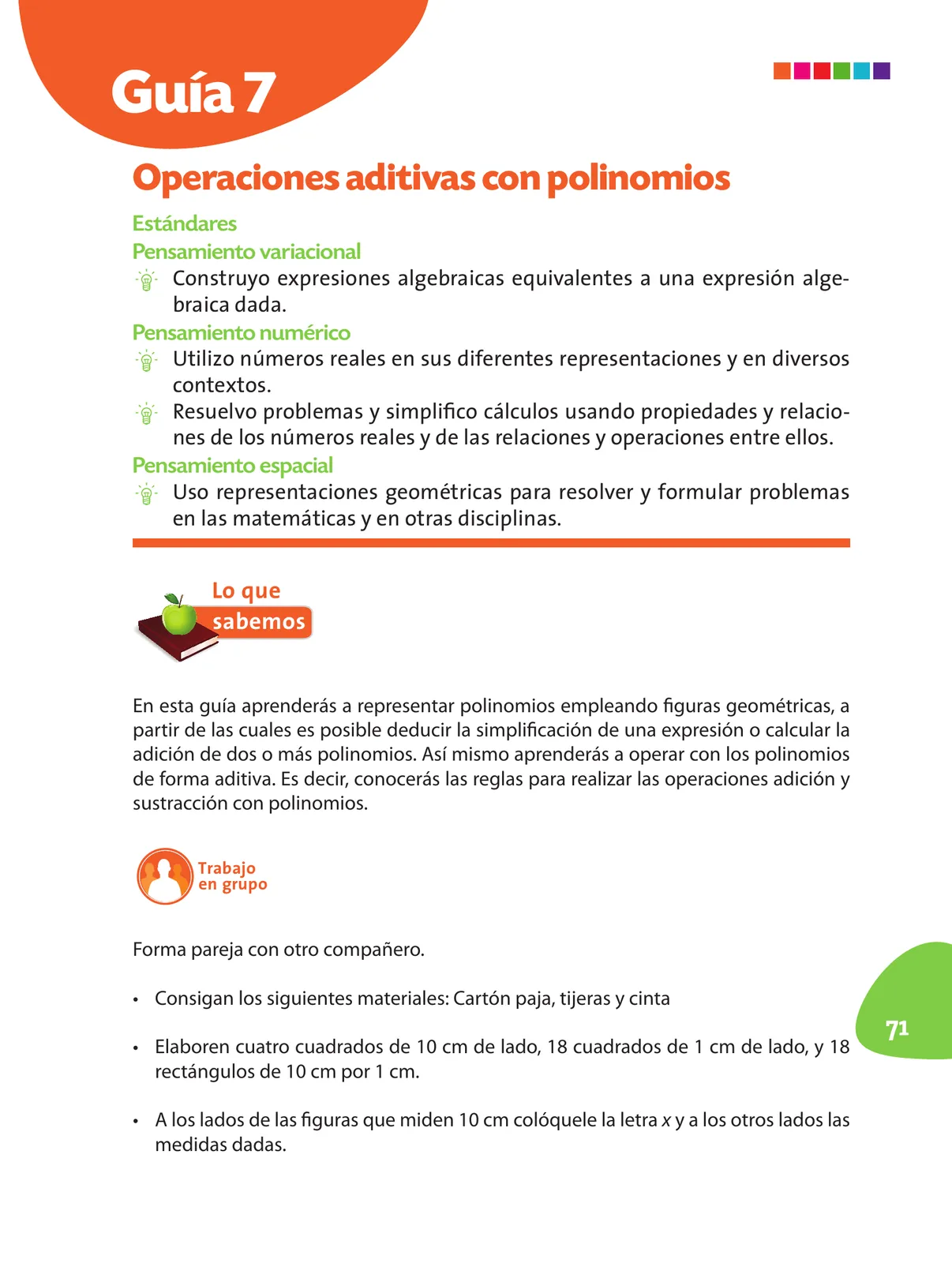 Página 72 de Matematica 8° · Postprimaria