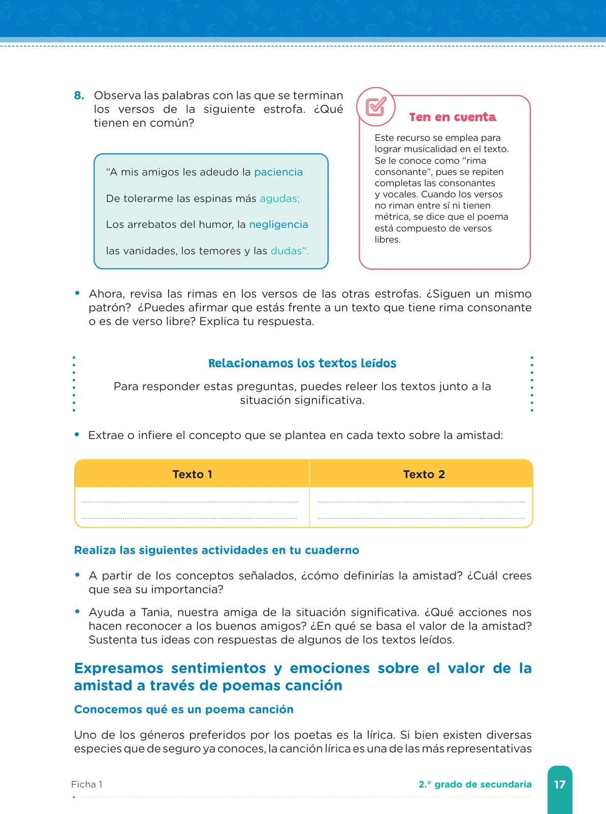 Miniatura página 19 de Fichas de aprendizaje de Comunicación 2 · 2024