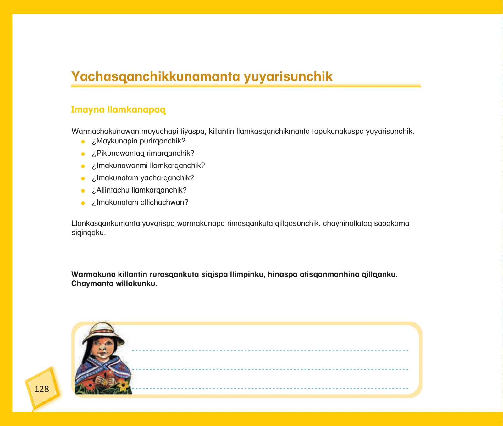 Miniatura página 130 de Kuska yachasunchik : cuaderno de trabajo y folder - inicial 4 años - Quechua chanka · 2020
