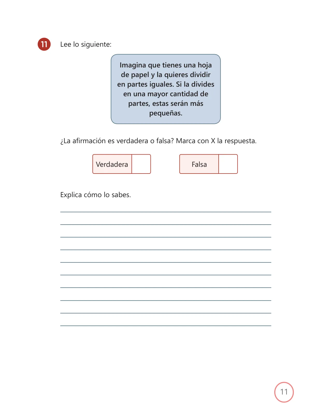 Miniatura página 11 de Kit de evaluación Salida 1 Demostrando lo que aprendimos : Matemática, tercer trimestre, ﻿Cuarto grado - Primaria · 2019