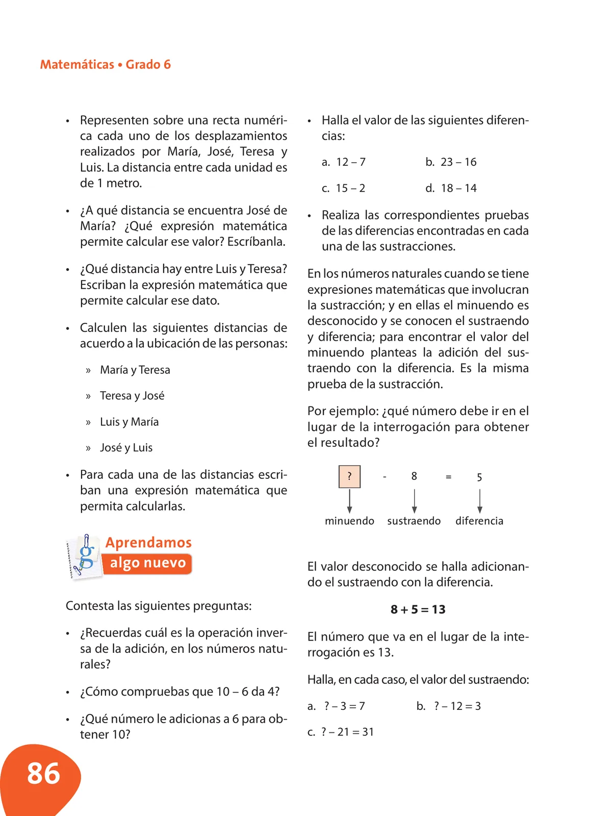 Página 87 de Matematica 6° · Postprimaria