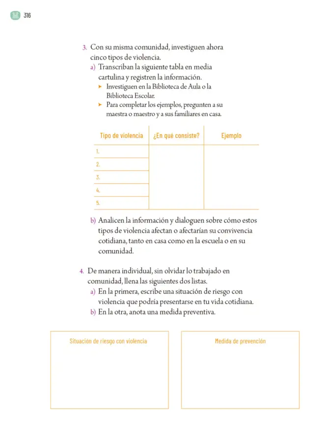 Página 319 de Proyectos Comunitarios. Libro de Educación Primaria Grado 6° Ciclo Escolar 2025 - 2026