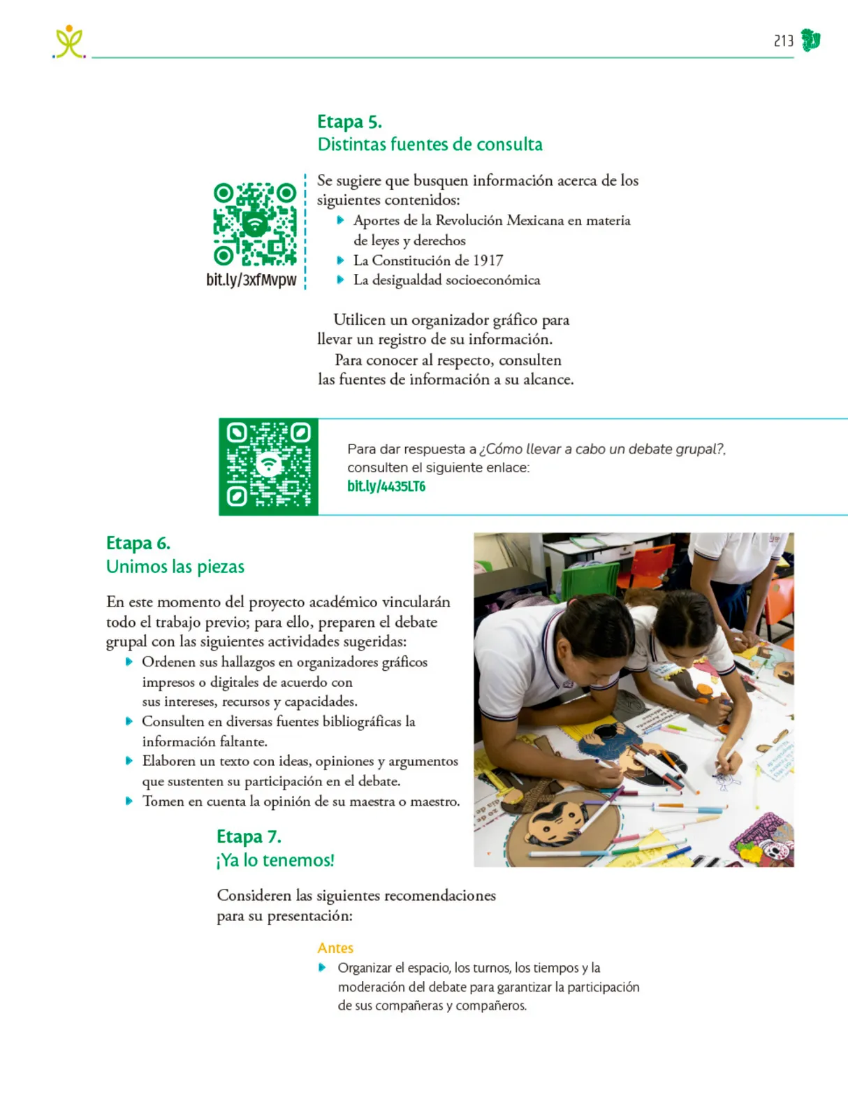 Miniatura página 214 de Colección Sk´asolil. Nuestro libro de Proyectos.  Tomo II.  Libro de Educación Telesecundaria Grado 2°  Ciclo Escolar 2025 - 2026