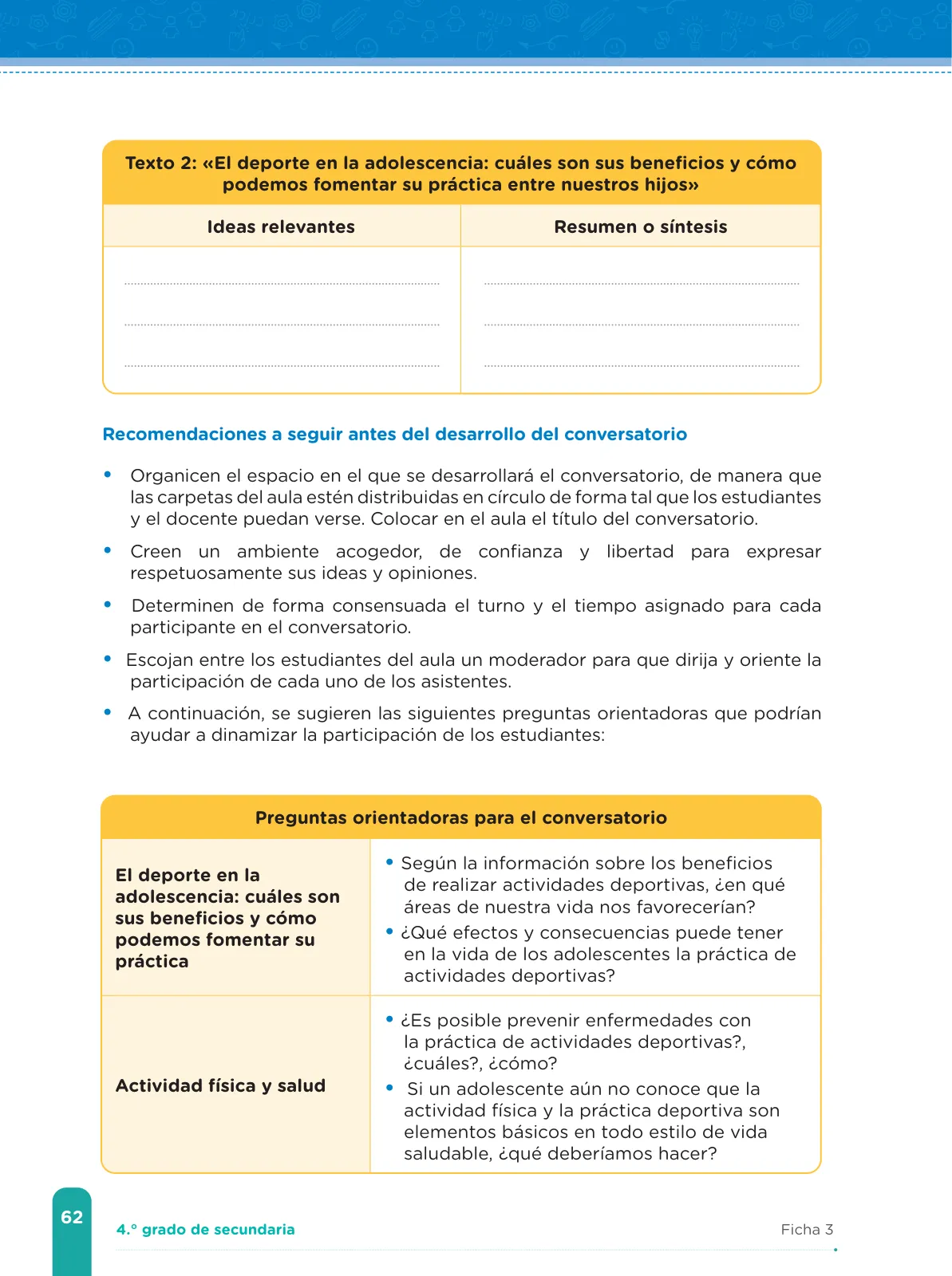 Miniatura página 64 de Fichas de aprendizaje de Comunicación 4 · 2024