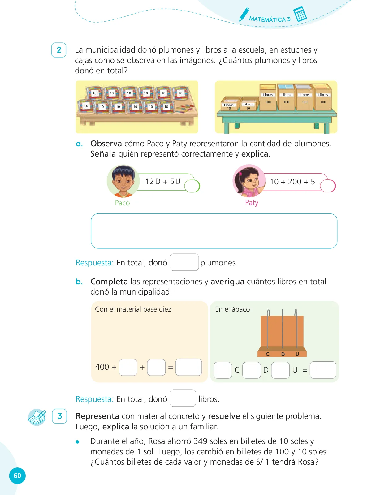 Página 62 de Cuadernillo de Matemática 3, tercer grado de Primaria · 2023