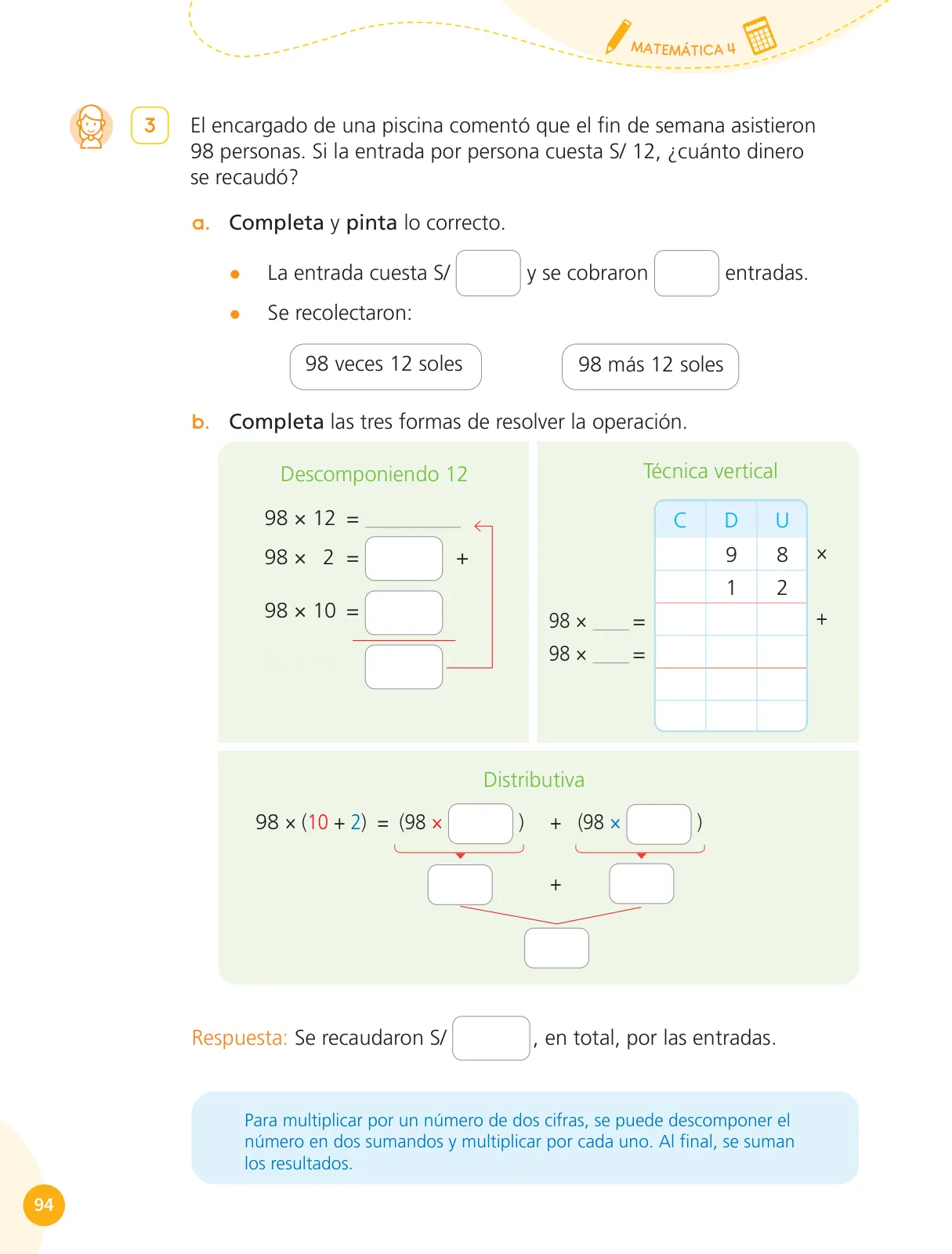 Página 96 de Cuadernillo de Matemática 4, cuarto grado de Primaria · 2023