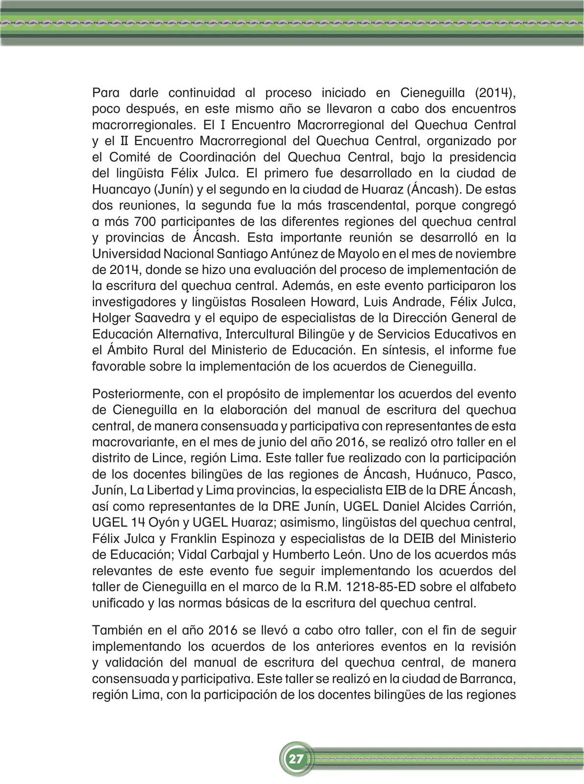 Miniatura página 29 de Chawpin qichwata alli qillqanapaq maytu = Manual de escritura quechua central · 2020