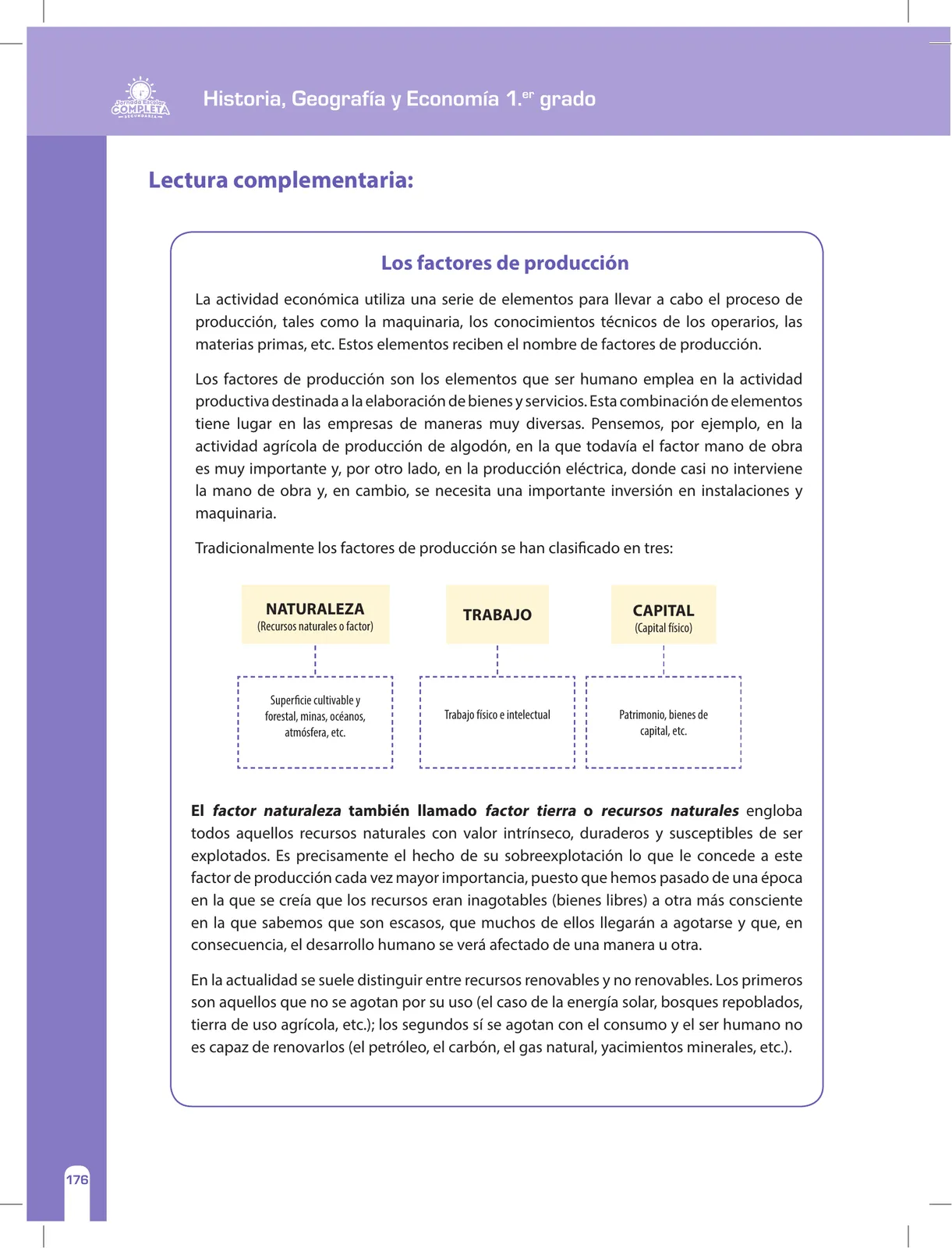 Página 176 de Historia, Geografía y Economía 1 : cuaderno de reforzamiento pedagógico - JEC · 2016
