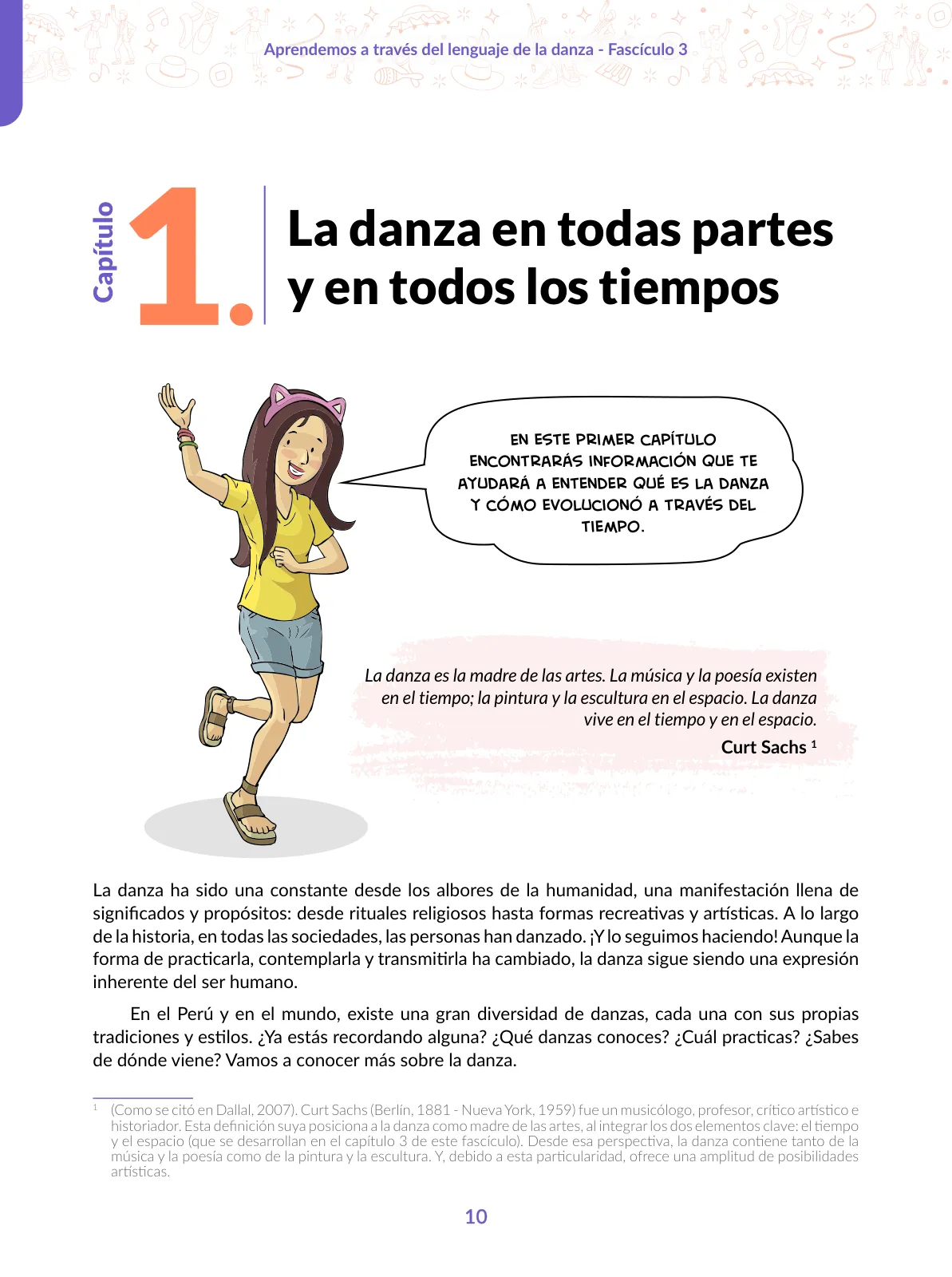 Miniatura página 10 de Aprendemos a través del lenguaje de la danza Fascículo 3 para estudiantes de Educación Secundaria · 2024
