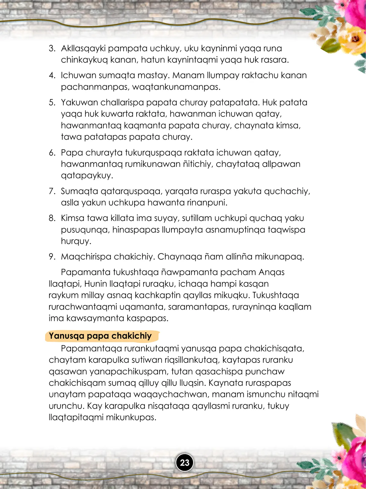 Página 25 de Llaqtanchikpa kawsayninkuna - Chanka : saberes de los pueblos - Comunicación y Ciencia y Tecnología quechua, variante Chanca · 2021